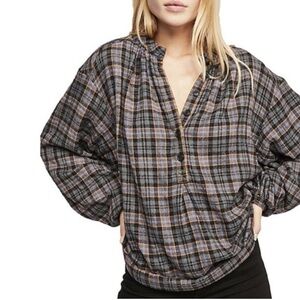 Free People Northern Bound Flannel Shirt Large